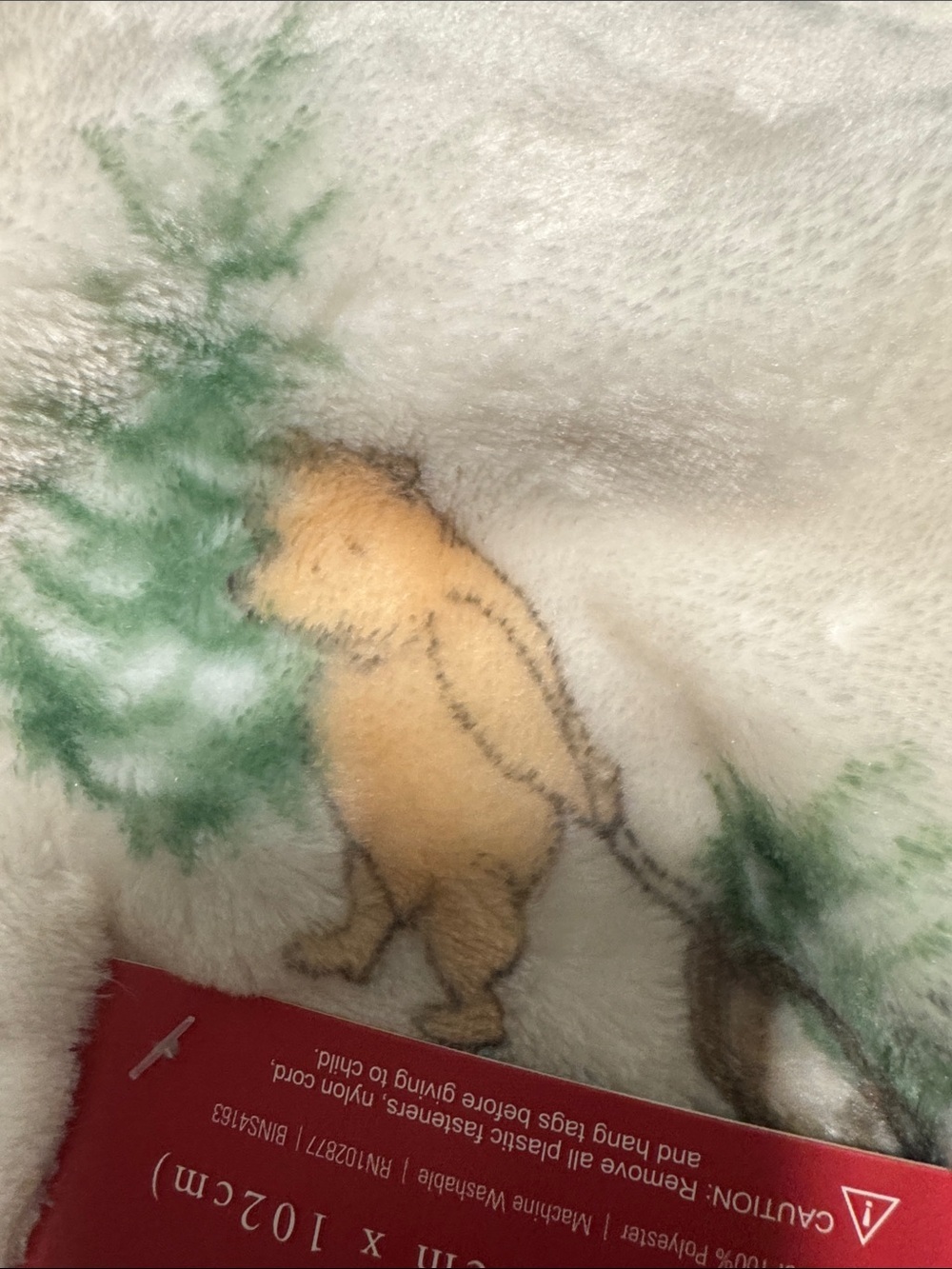 Cream Winnie the Pooh Baby Blanket - Picture 4 of 4